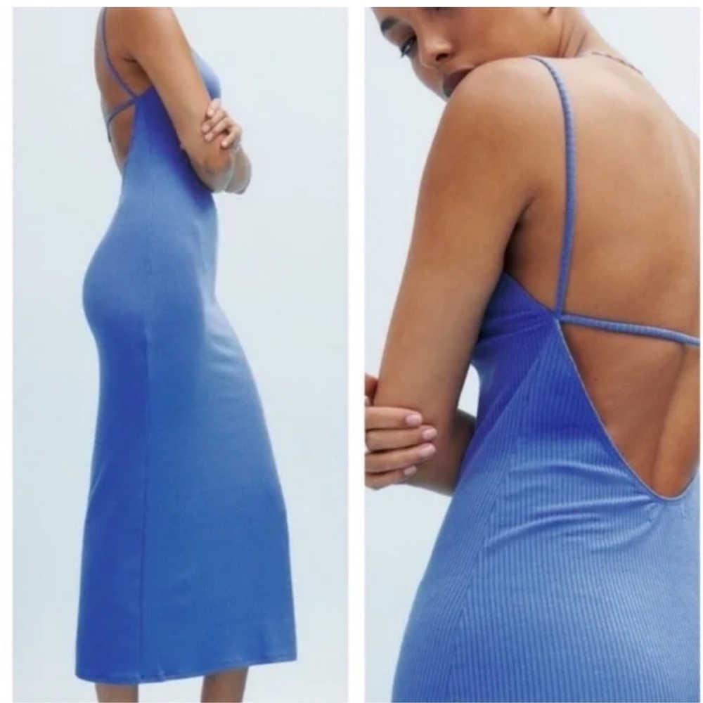 NWT Reformation Laney Knit Dress Dusk - Picture 9 of 9
